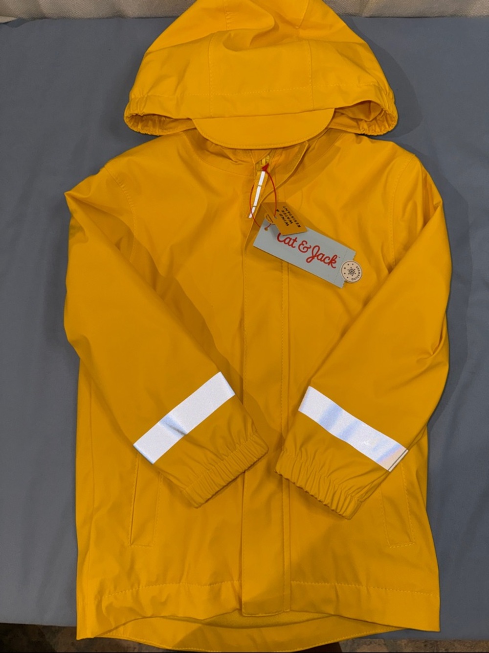 Cat & Jack Yellow Kids' Hooded Rain Jacket